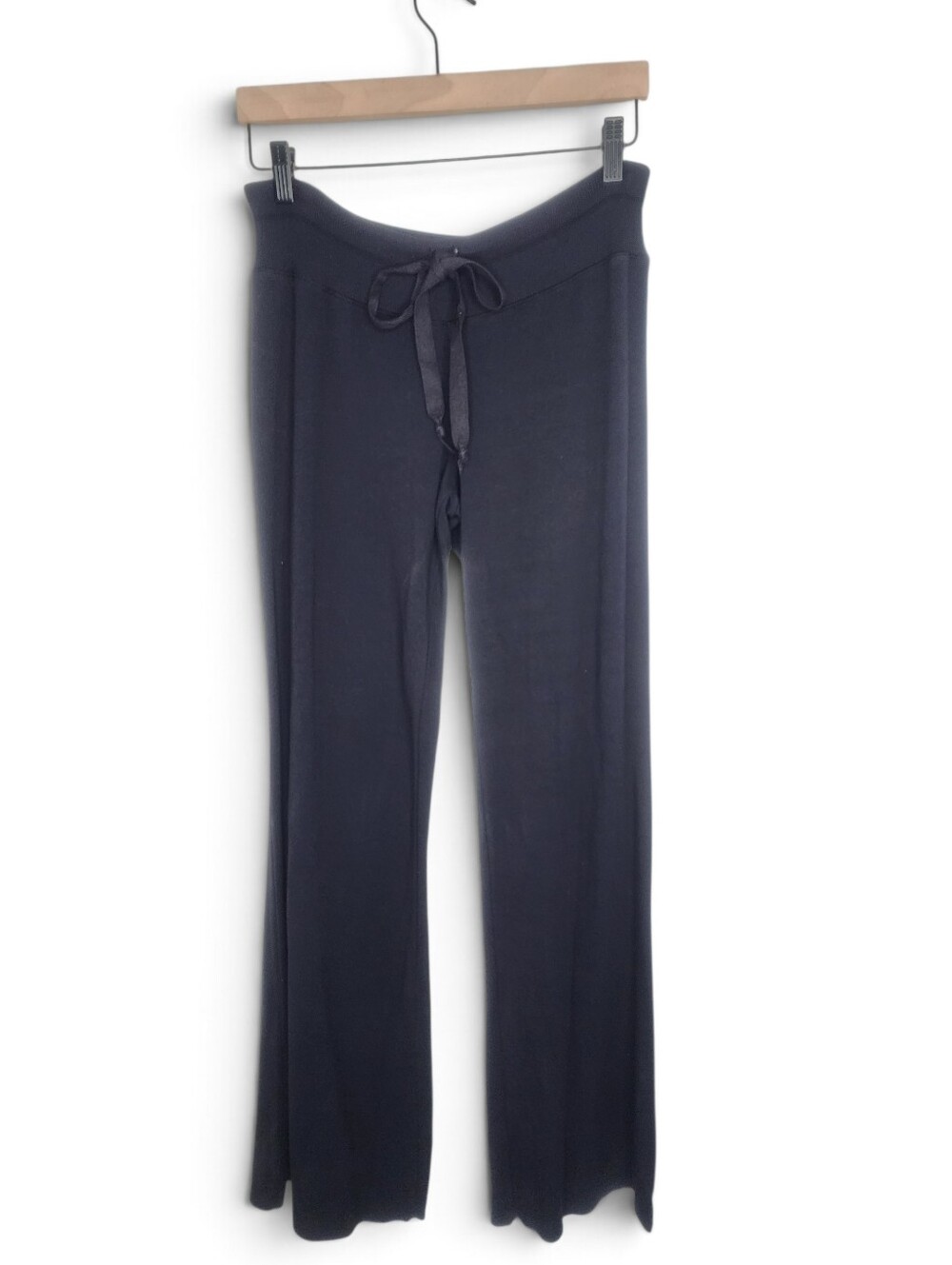 Splendid Cotton Modal Wide Leg Lounge Pants in Black Size L